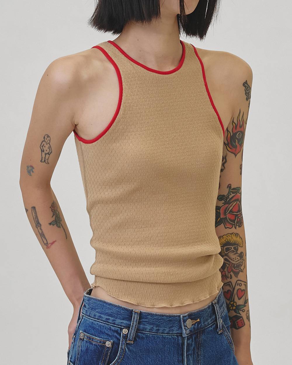 Cupin Piping Tanktop Cupin Piping Tanktop,カップインパイピングタンクトップ,12610615,カップインパイピング,タンクトップ,トップス,カップイントップ,ブラトップ,todayful,トゥデイフル,lifes,吉田怜香,26ss