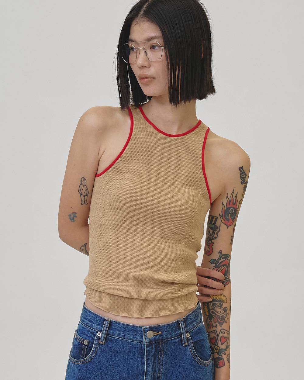 Cupin Piping Tanktop Cupin Piping Tanktop,カップインパイピングタンクトップ,12610615,カップインパイピング,タンクトップ,トップス,カップイントップ,ブラトップ,todayful,トゥデイフル,lifes,吉田怜香,26ss