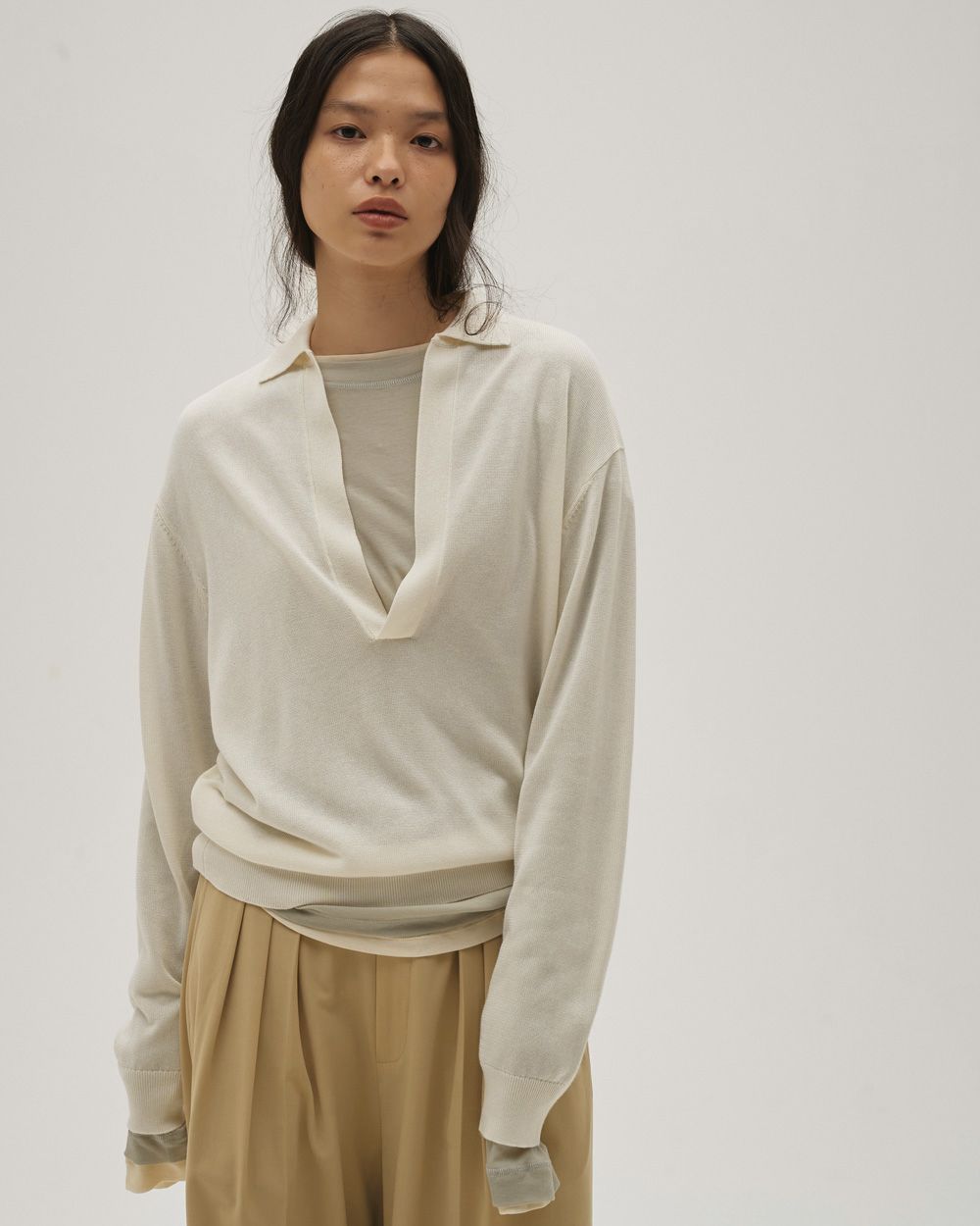 Hightwist Gauze Long T-shirts Hightwist Gauze Long T-shirt,ハイツイストガーゼロングTシャツ,12610620,カットソー,ロンT,ガーゼトップ,ハイウエストトップ,長袖Tシャツ,シアートップ,todayful,トゥデイフル,lifes,吉田怜香,26ss