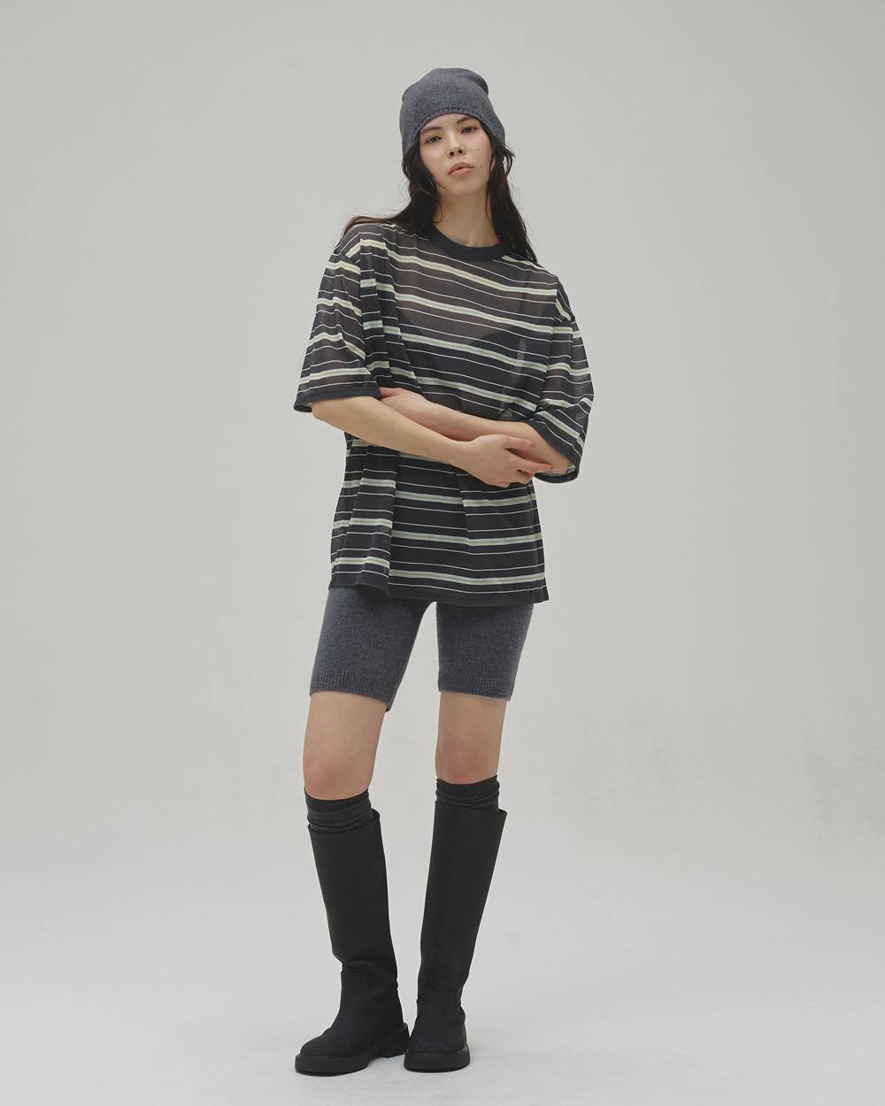 Sheer Border T-shirt Sheer Border T-shirt,シアーボーダーTシャツ,12610629,シアートップ,ボーダーTシャツ,シザーtシャツ,トップス,Tシャツ,ビッグTシャツ,todayful,トゥデイフル,lifes,吉田怜香,26aw