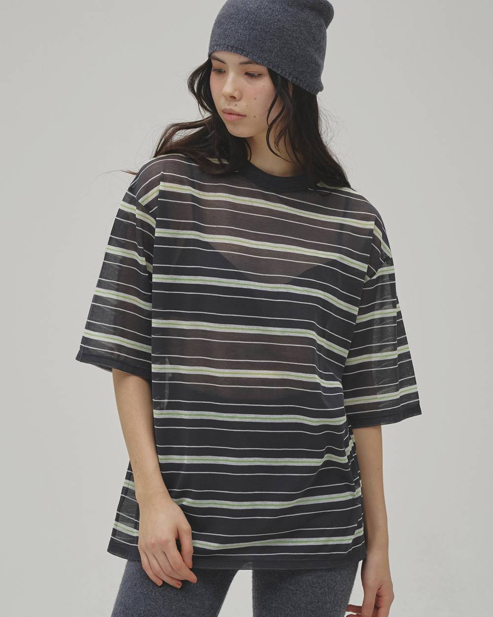 Sheer Border T-shirt Sheer Border T-shirt,シアーボーダーTシャツ,12610629,シアートップ,ボーダーTシャツ,シザーtシャツ,トップス,Tシャツ,ビッグTシャツ,todayful,トゥデイフル,lifes,吉田怜香,26aw