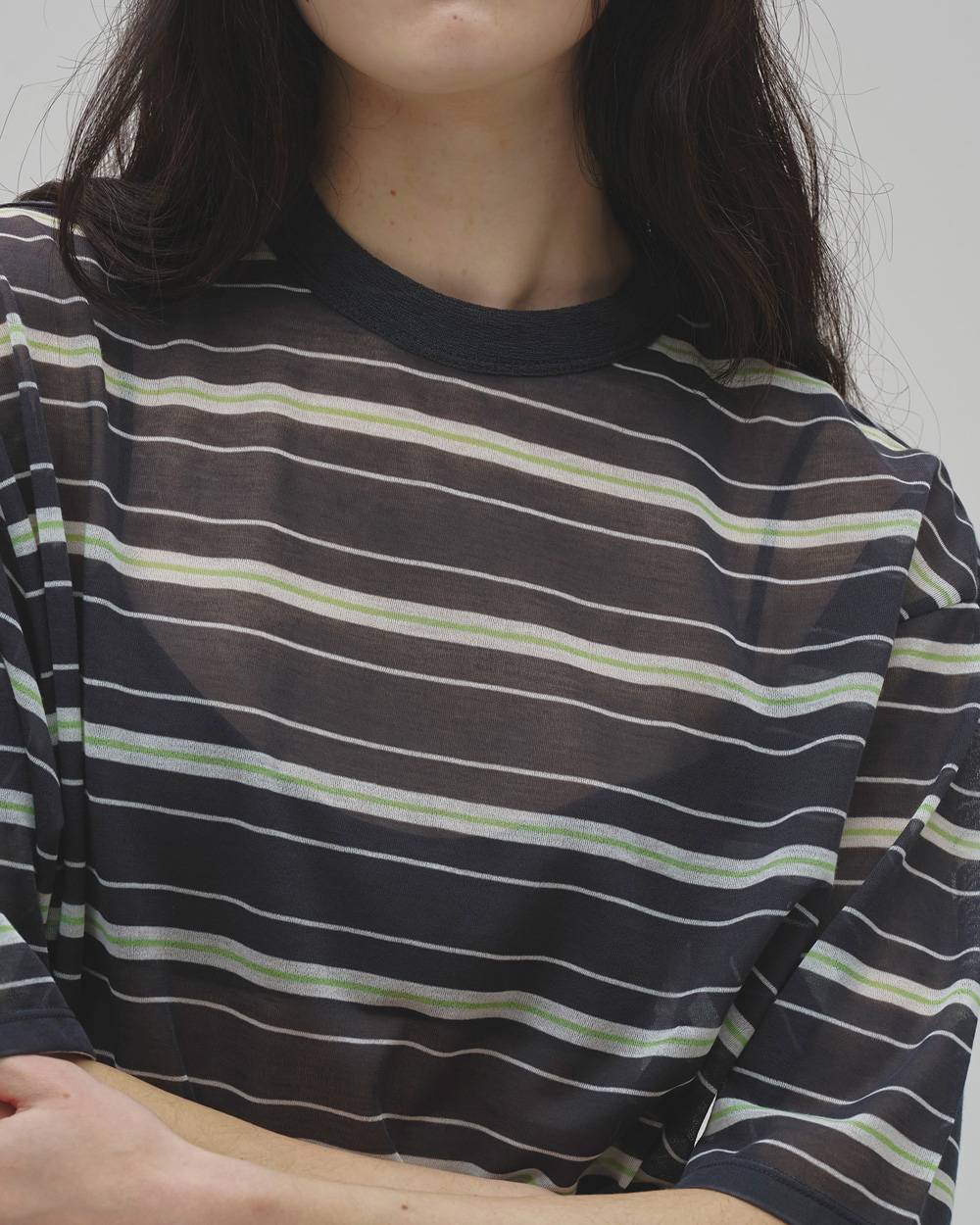 Sheer Border T-shirt Sheer Border T-shirt,シアーボーダーTシャツ,12610629,シアートップ,ボーダーTシャツ,シザーtシャツ,トップス,Tシャツ,ビッグTシャツ,todayful,トゥデイフル,lifes,吉田怜香,26aw