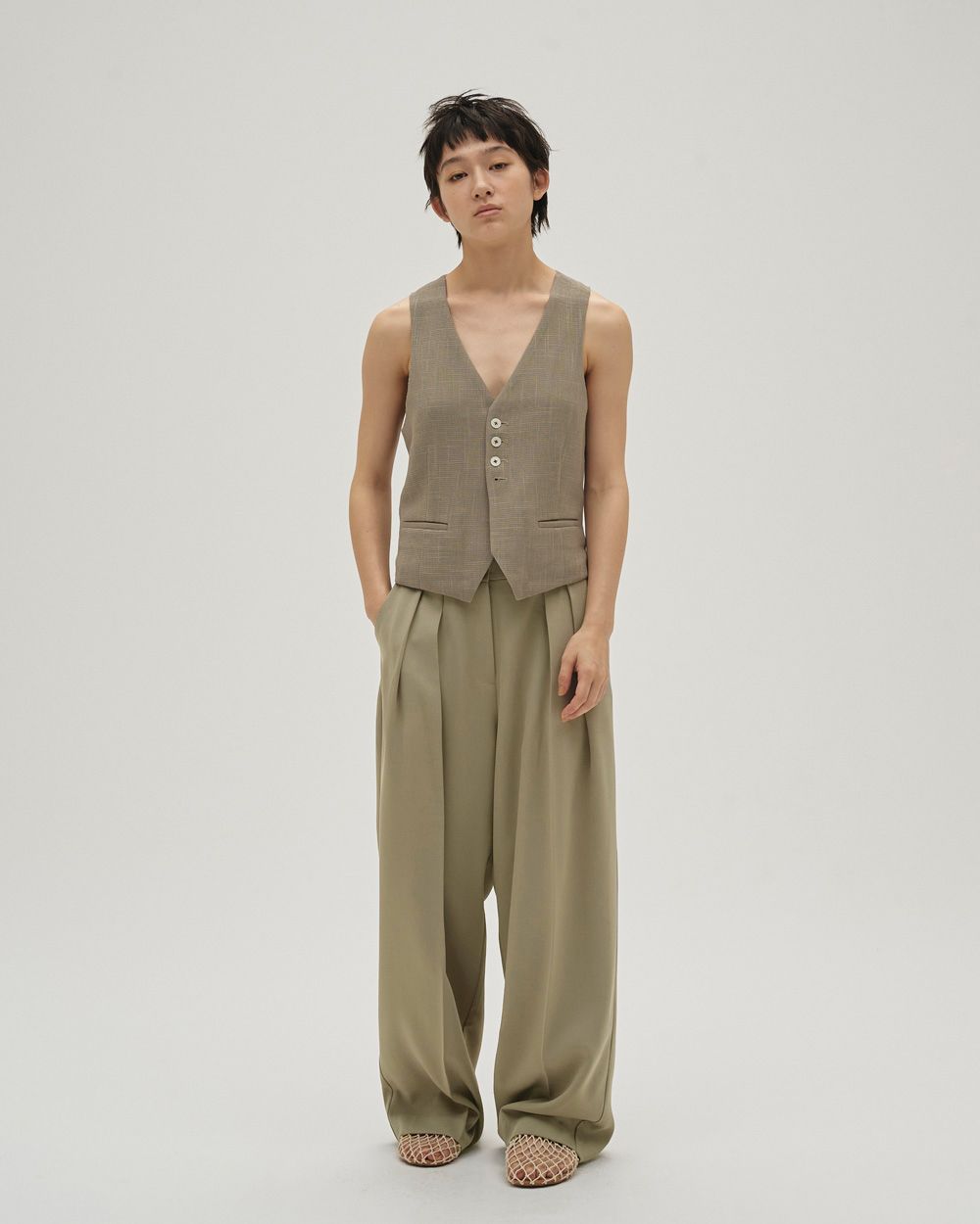 Tuck Wide Trousers Tuck Wide Trousers,タックワイドトラウザーズ,12610714,パンツ,ボトムス,トラウザーズ,ワイドパンツ,タックパンツ,todayful,トゥデイフル,lifes,吉田怜香,26ss