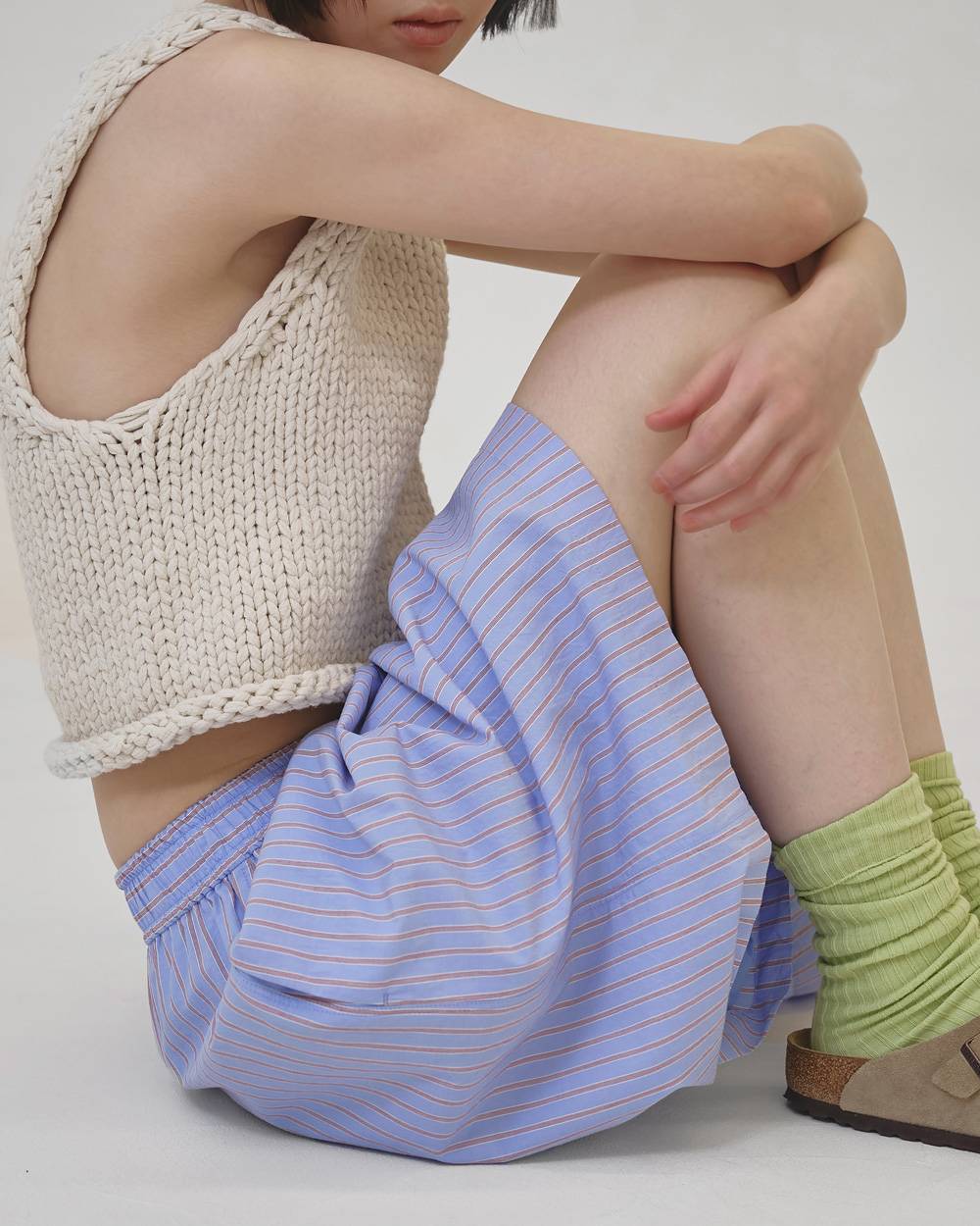 Easy Stripe Halfpants Easy Stripe Halfpant,イージーストライプパンツ,12610721,パンツ,ストライプパンツ,イージーパンツ,ショーツ,セットアップ,todayful,トゥデイフル,lifes,吉田怜香,26ss