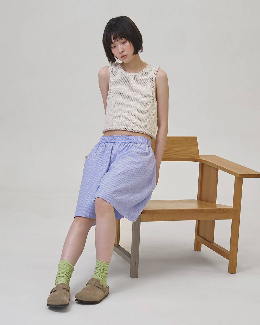 Easy Stripe Halfpants Easy Stripe Halfpant,イージーストライプパンツ,12610721,パンツ,ストライプパンツ,イージーパンツ,ショーツ,セットアップ,todayful,トゥデイフル,lifes,吉田怜香,26ss