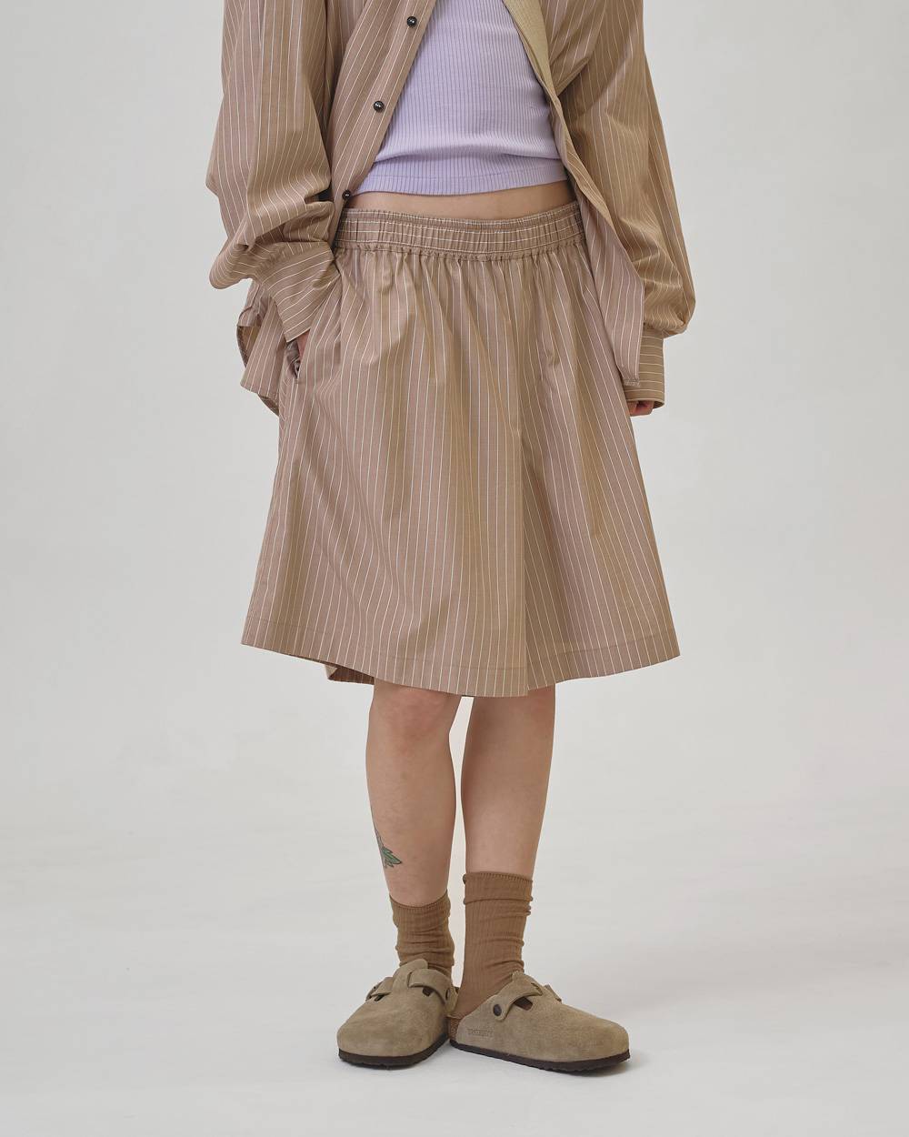 Easy Stripe Halfpants Easy Stripe Halfpant,イージーストライプパンツ,12610721,パンツ,ストライプパンツ,イージーパンツ,ショーツ,セットアップ,todayful,トゥデイフル,lifes,吉田怜香,26ss