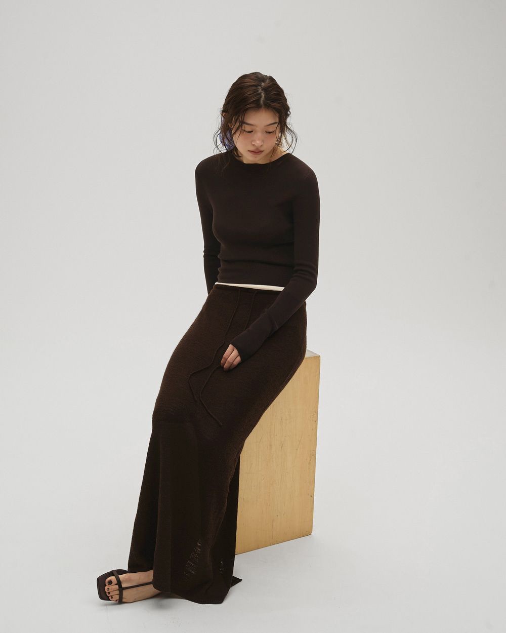 Miniboucle Knit Skirt Miniboucle Knit Skirt,ミニバックルニットスカート,12610806,スカート,ニットスカート,ロングスカート,ボトムス,ミニバックルスカート,todayful,トゥデイフル,lifes,吉田怜香,26ss