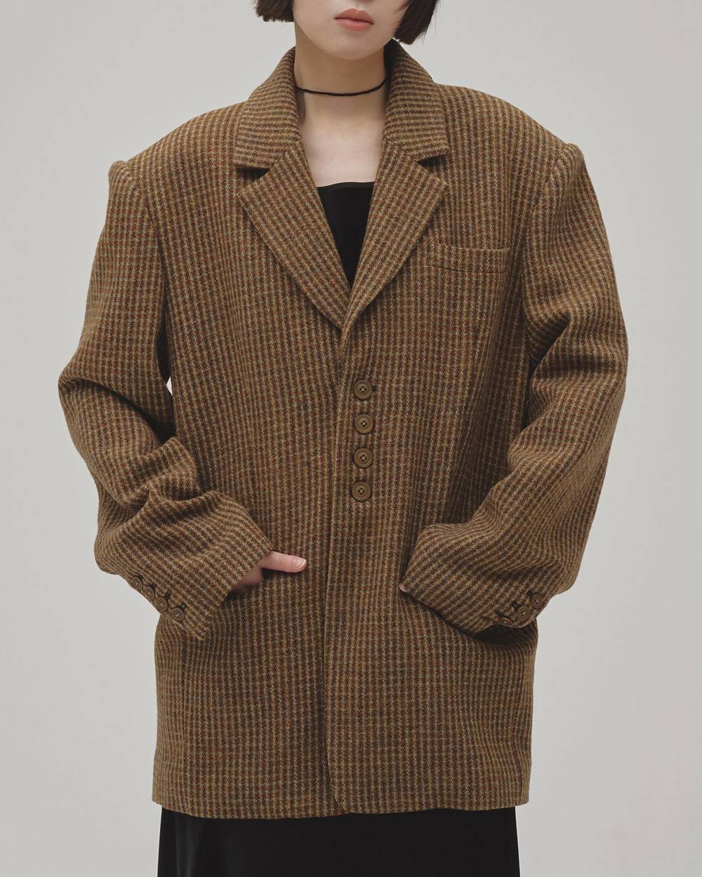 Wool100% Check Jacket Wool100% Check Jacket,ウール100%チェックジャケット,12620101,ジャケット,チェックジャケット,ウール100%,ウールジャケット,アスター,todayful,トゥデイフル,lifes,吉田怜香,26aw