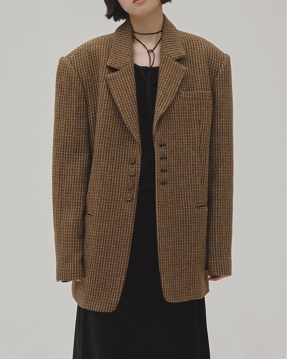 Wool100% Check Jacket Wool100% Check Jacket,ウール100%チェックジャケット,12620101,ジャケット,チェックジャケット,ウール100%,ウールジャケット,アスター,todayful,トゥデイフル,lifes,吉田怜香,26aw