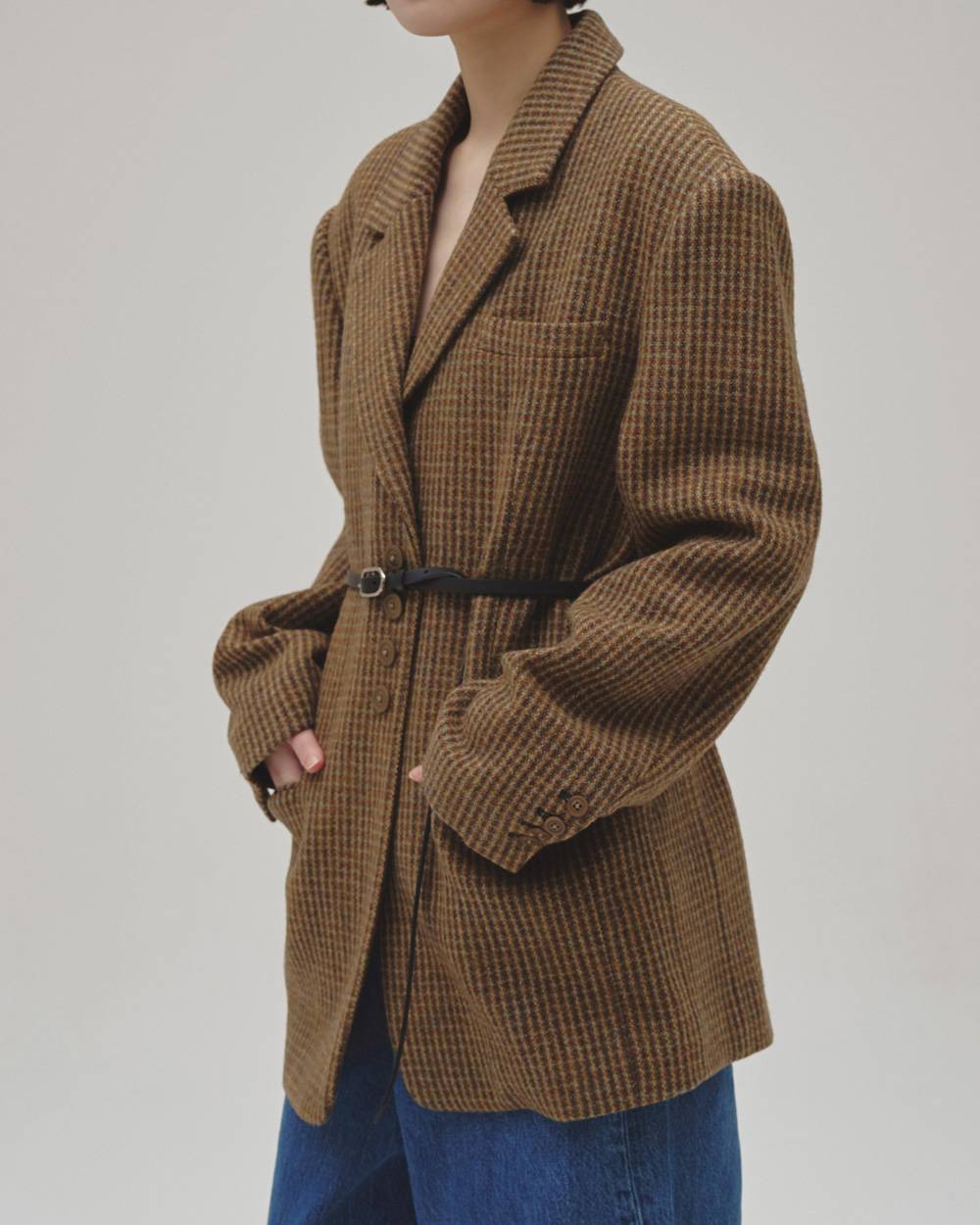 Wool100% Check Jacket Wool100% Check Jacket,ウール100%チェックジャケット,12620101,ジャケット,チェックジャケット,ウール100%,ウールジャケット,アスター,todayful,トゥデイフル,lifes,吉田怜香,26aw