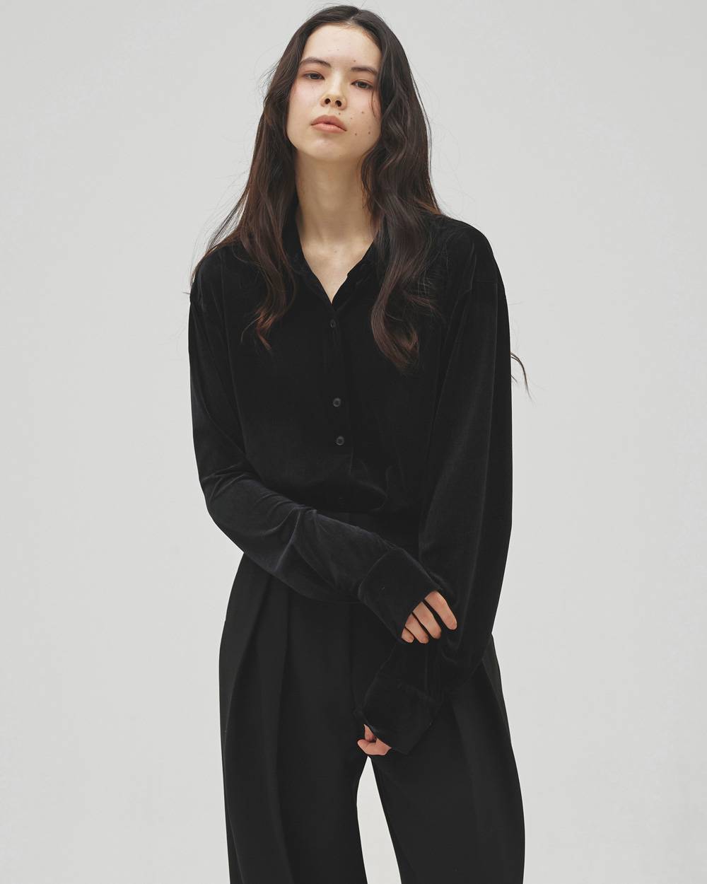 Roundhem Velour Shirts Roundhem Velour Shirts,ラウンドヘムベロアシャツ,12620405,ベロアシャツ,ラウンドヘム,ベロア,トップス,シャツ,todayful,トゥデイフル,lifes,吉田怜香,26aw