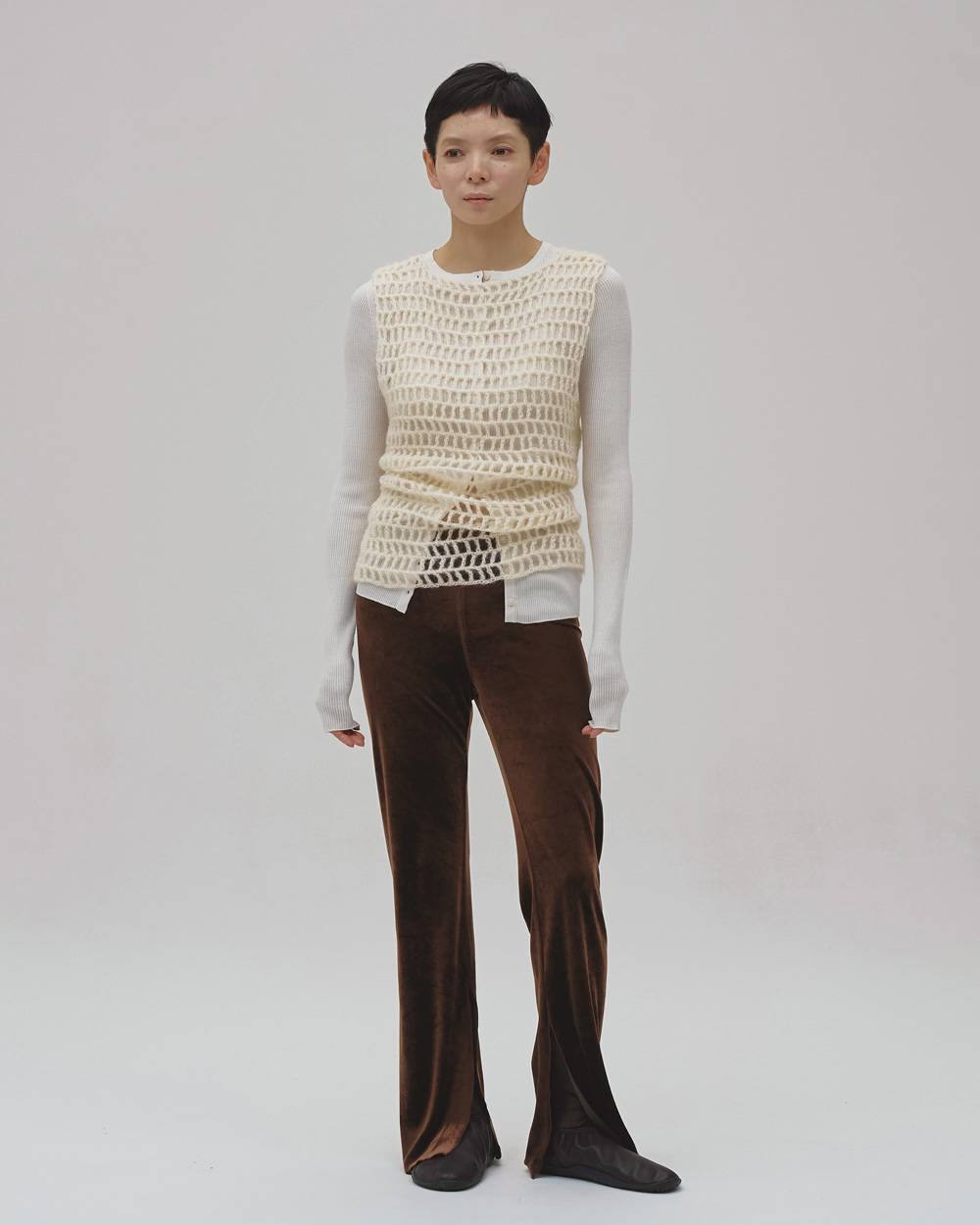 Silkwool Knit Cardigan Silkwool Knit Cardigan,シルクウールニットカーディガン,12620501,シルクウール,カーディガン,ニット,レース,トップス,todayful,トゥデイフル,lifes,吉田怜香,26aw