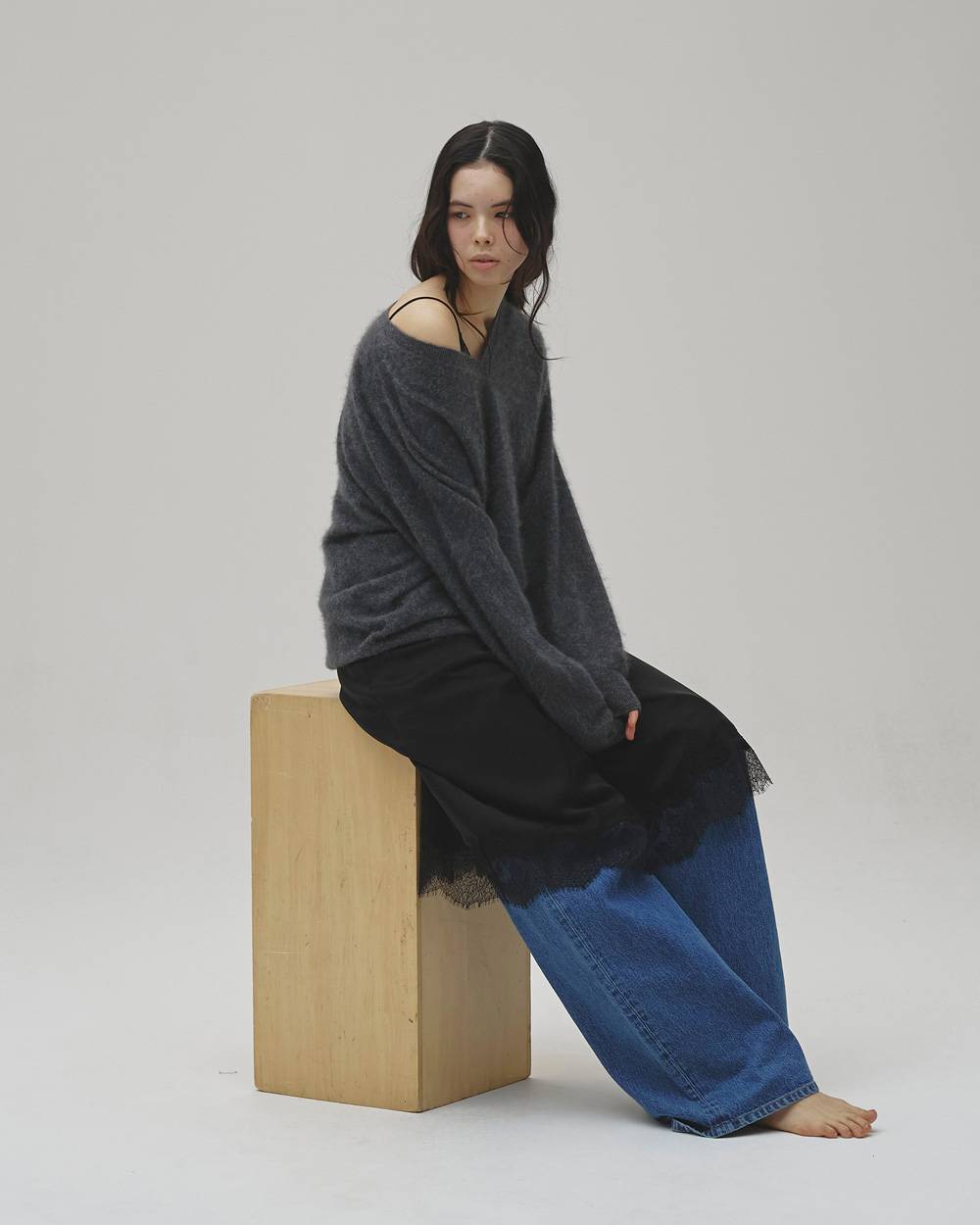 Woolcashmere Vneck Knit Woolcashmere Vneck Knit,ウールカシミヤVネックニット,12620508,ウール,カシミヤ,Vネックニット,ニット,セーター,トップス,todayful,トゥデイフル,lifes,吉田怜香,26aw