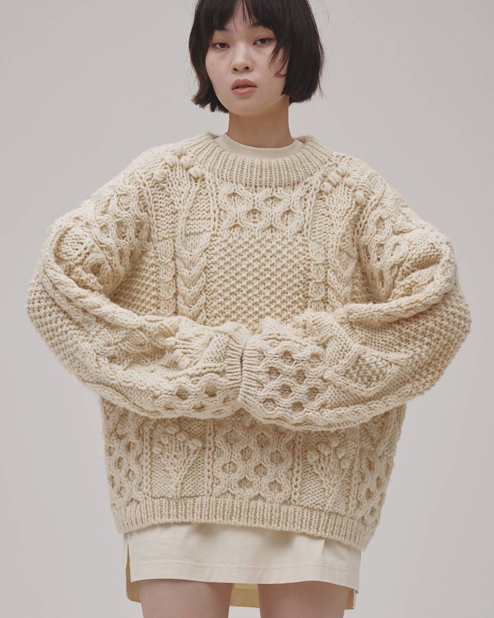 Pattern Hand Knit Pattern Hand Knit,パターンハンドニット,12620512,ハンドニット,ボリュームニット,パターンニット,セーター,トップス,todayful,トゥデイフル,lifes,吉田怜香,26aw