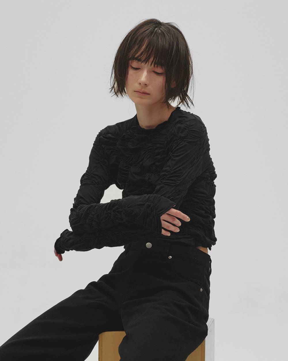 Shirring Long T-shirts Shirring Long T-shirts,シャーリングロングTシャツ,12620608,シャーリング,カットソー,ロンT,ー,todayful,トゥデイフル,lifes,吉田怜香,26aw