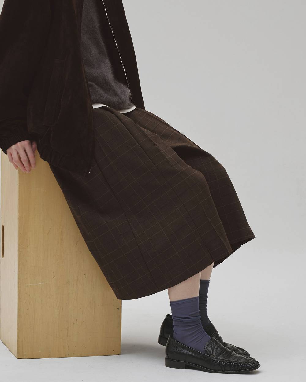 Pleats Bermuda Pants Pleats Bermuda Pants,プリーツバミューダパンツ,12620707,プリーツパンツ,バミューダパンツ,チェックパンツ,ハーフパンツ,ワイドパンツ,ボトムス,todayful,トゥデイフル,lifes,吉田怜香,26aw