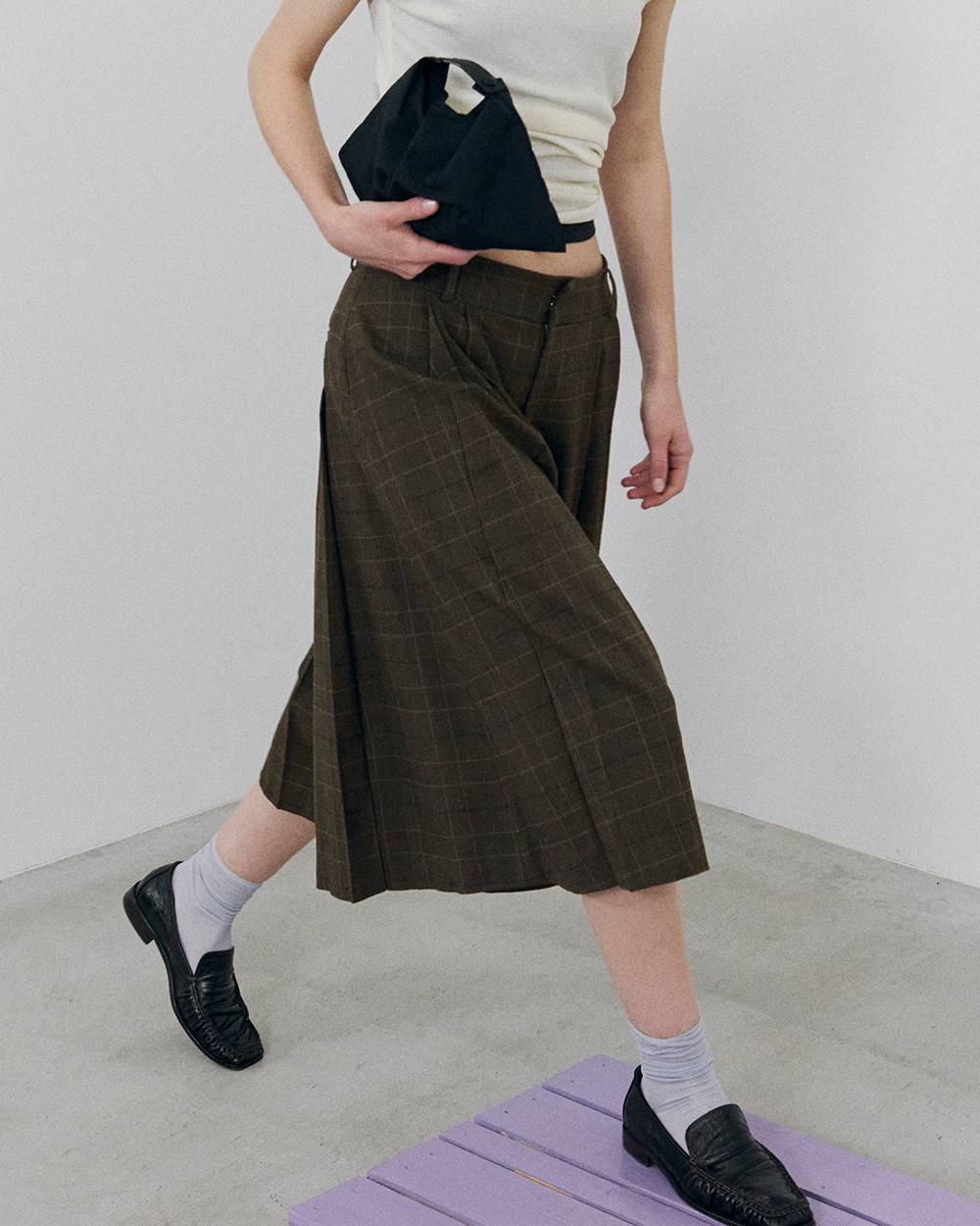 Pleats Bermuda Pants Pleats Bermuda Pants,プリーツバミューダパンツ,12620707,プリーツパンツ,バミューダパンツ,チェックパンツ,ハーフパンツ,ワイドパンツ,ボトムス,todayful,トゥデイフル,lifes,吉田怜香,26aw