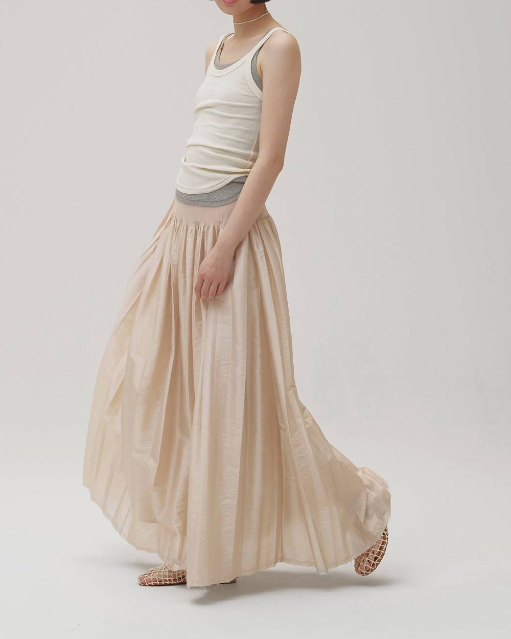 Silky Waist Shirring Skirt Silky Waist Shirring Skirt,シルキーウエストシャーリングスカート,12620802,シルキーシャーリングスカート,スカート,マキシスカート,ギャザースカート,ボトムス,todayful,トゥデイフル,lifes,吉田怜香,26aw