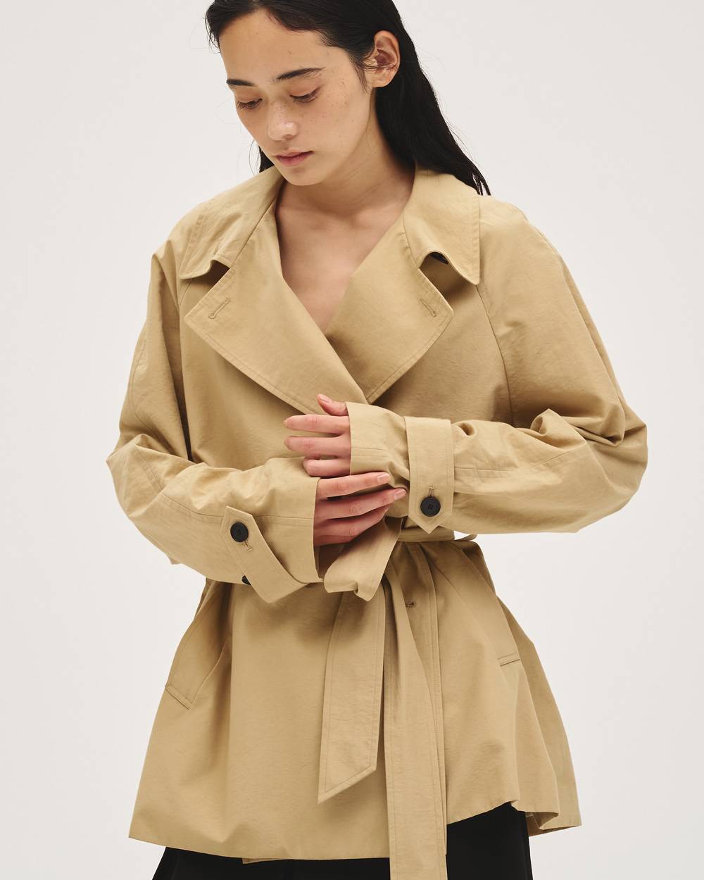 Spring Short Trench Spring Short Trench,スプリングショートトレンチ,12710003,スプリングトレンチ,トレンチコート,ショートトレンチ,コート,アウター,todayful,トゥデイフル,lifes,吉田怜香,27ss