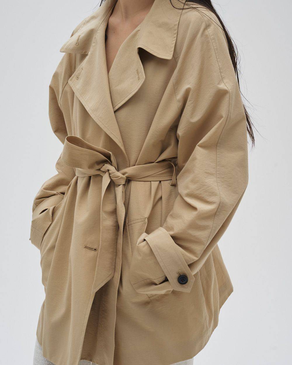Spring Short Trench Spring Short Trench,スプリングショートトレンチ,12710003,スプリングトレンチ,トレンチコート,ショートトレンチ,コート,アウター,todayful,トゥデイフル,lifes,吉田怜香,27ss