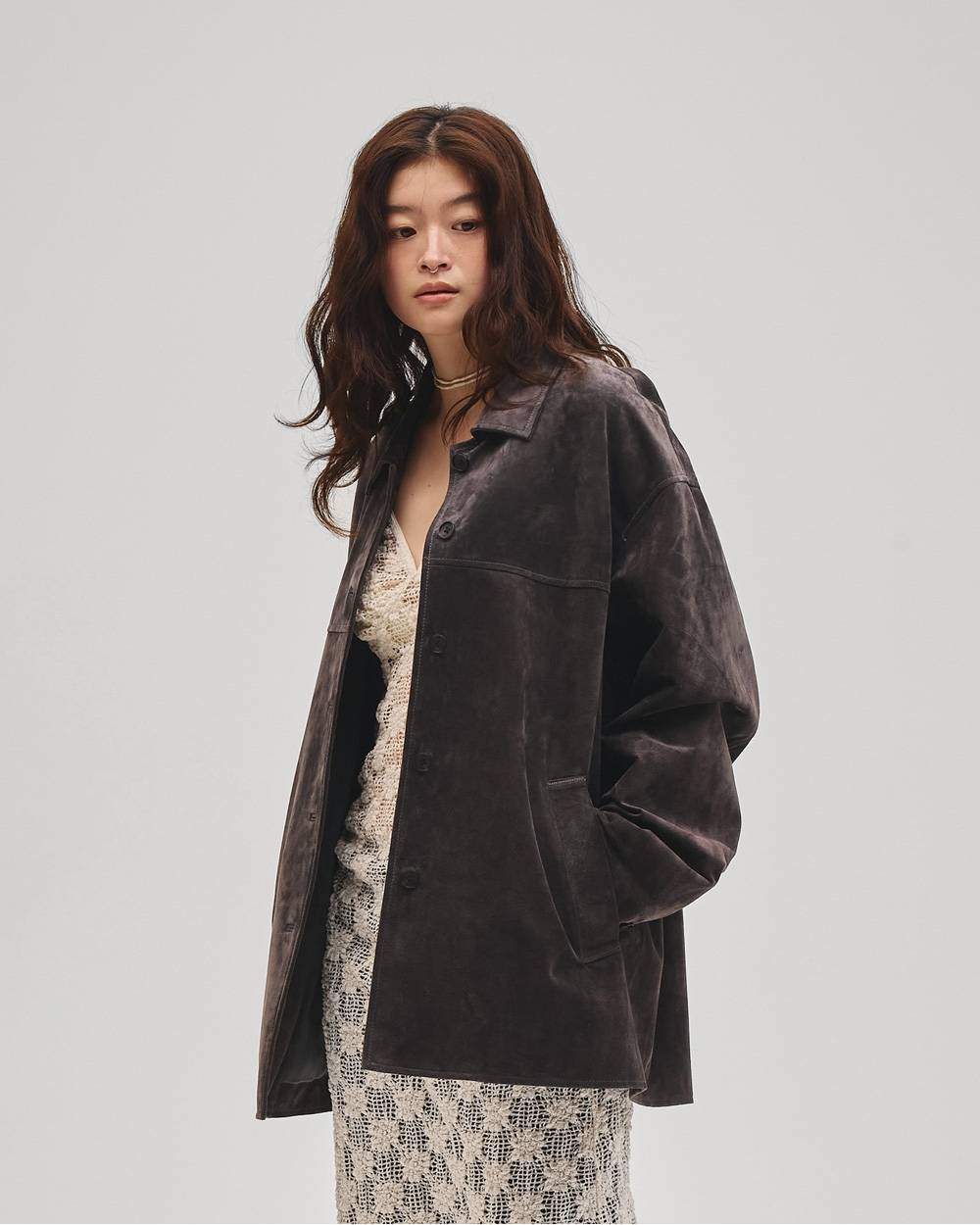 Suede Soutiencollar Jacket