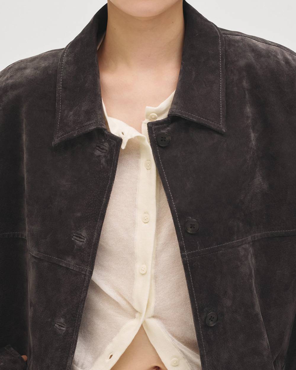 Suede Soutiencollar Jacket