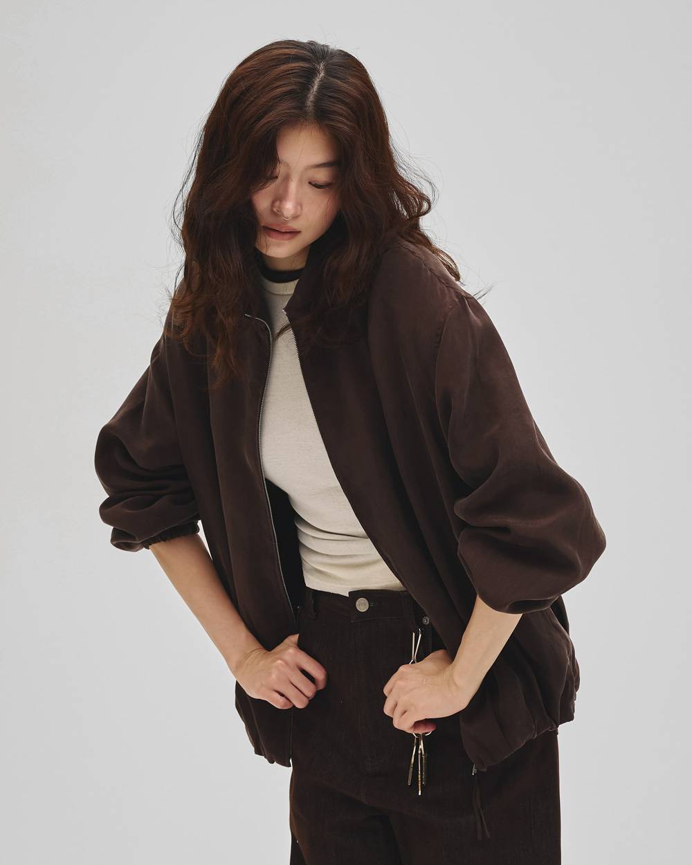 Silky Zip Blouson Silky Zip Blouson,シルキージップブルゾン,12710203,ジップブルゾン,シルキーブルゾン,ブルゾン,アウター,todayful,トゥデイフル,lifes,吉田怜香,27ss