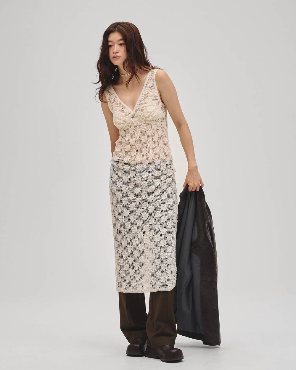 Shrink Lace Dress Shrink Lace Dress,シュリンクレースドレス,12710302,シュリンクドレス,レースドレス,ドレス,ワンピース,セットアップ,todayful,トゥデイフル,lifes,吉田怜香,27ss