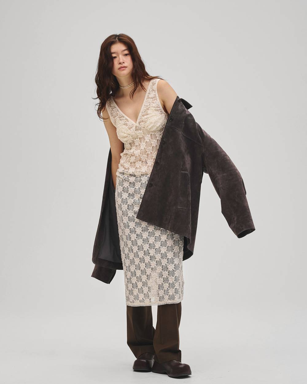 Shrink Lace Dress Shrink Lace Dress,シュリンクレースドレス,12710302,シュリンクドレス,レースドレス,ドレス,ワンピース,セットアップ,todayful,トゥデイフル,lifes,吉田怜香,27ss