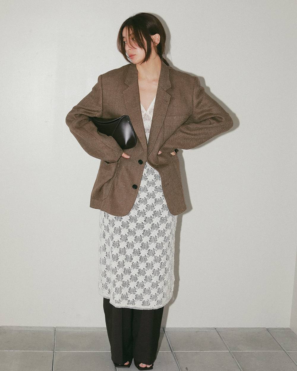 Shrink Lace Dress Shrink Lace Dress,シュリンクレースドレス,12710302,シュリンクドレス,レースドレス,ドレス,ワンピース,セットアップ,todayful,トゥデイフル,lifes,吉田怜香,27ss