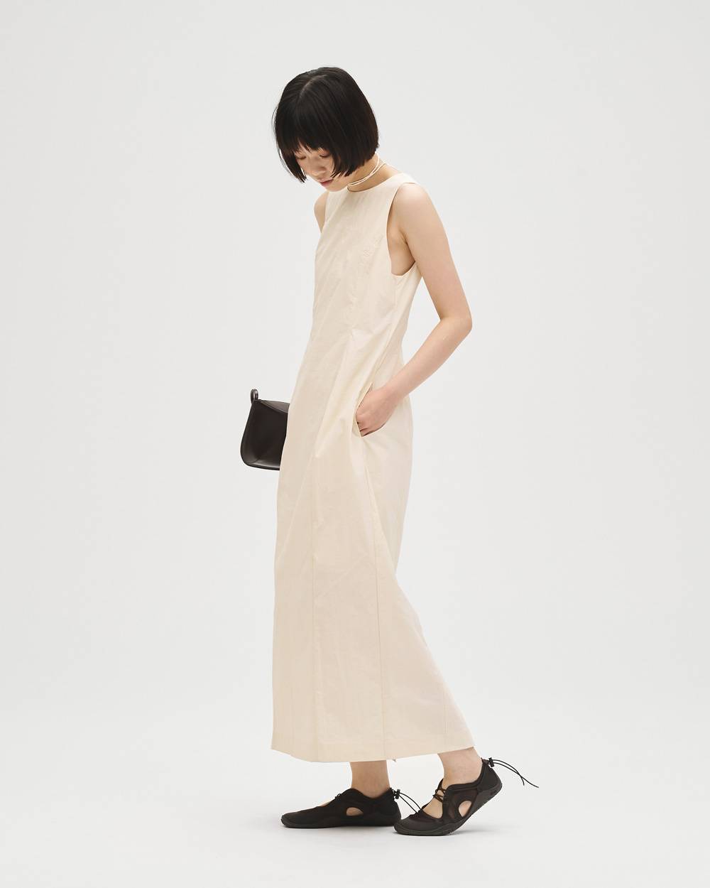 Backopen Nylon Dress Backopen Nylon Dress,バックオープンナイロンドレス,12710303,バックオープンドレス,ナイロンドレス,ドレス,ワンピース,todayful,トゥデイフル,lifes,吉田怜香,27ss