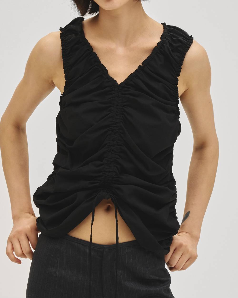 Sheer Gather Tanktop Sheer Gather Tanktop,シアーギャザータンクトップ,12710404,ギャザータンクトップ,シアータンクトップ,タンクトップ,トップス,todayful,トゥデイフル,lifes,吉田怜香,27ss