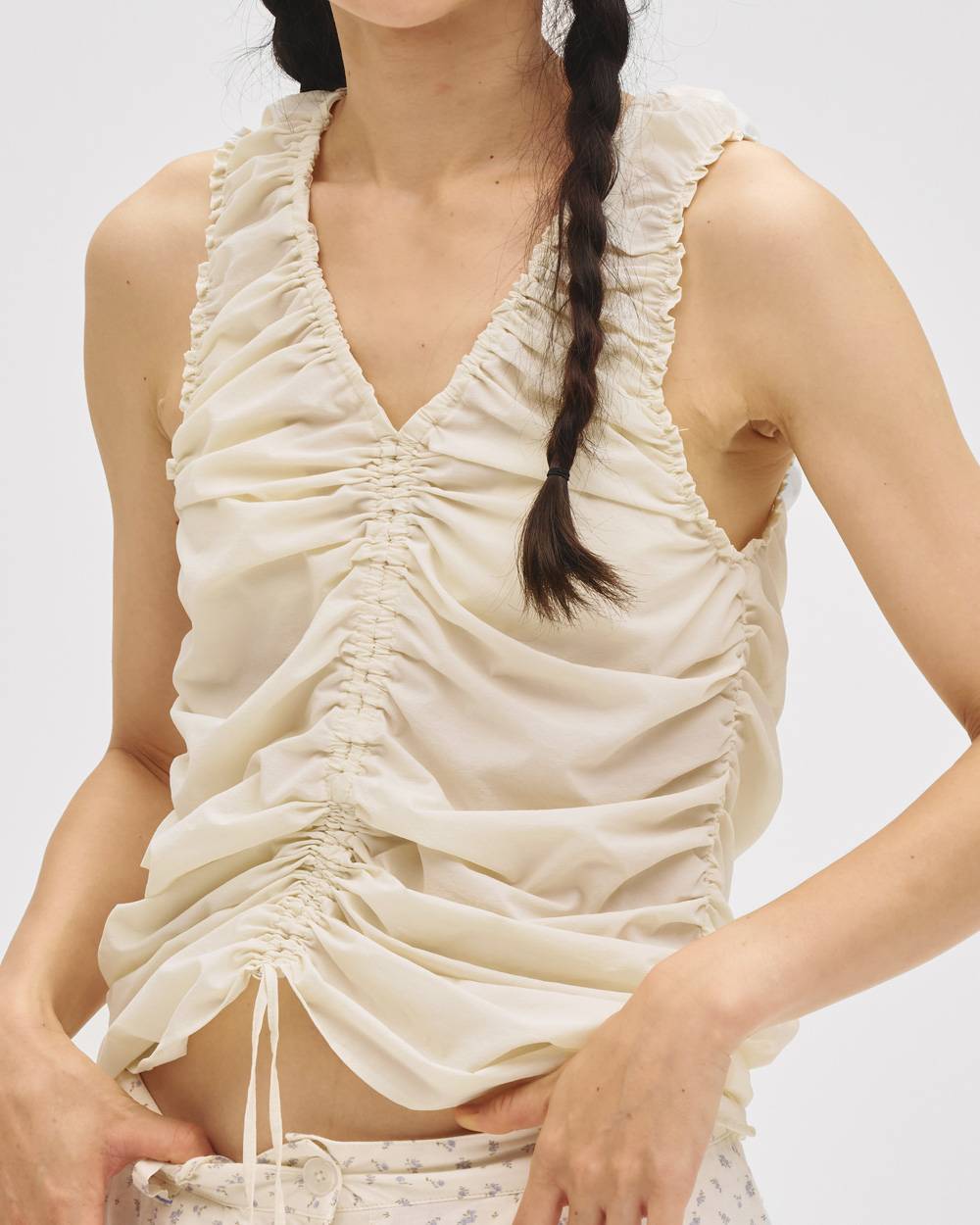Sheer Gather Tanktop Sheer Gather Tanktop,シアーギャザータンクトップ,12710404,ギャザータンクトップ,シアータンクトップ,タンクトップ,トップス,todayful,トゥデイフル,lifes,吉田怜香,27ss