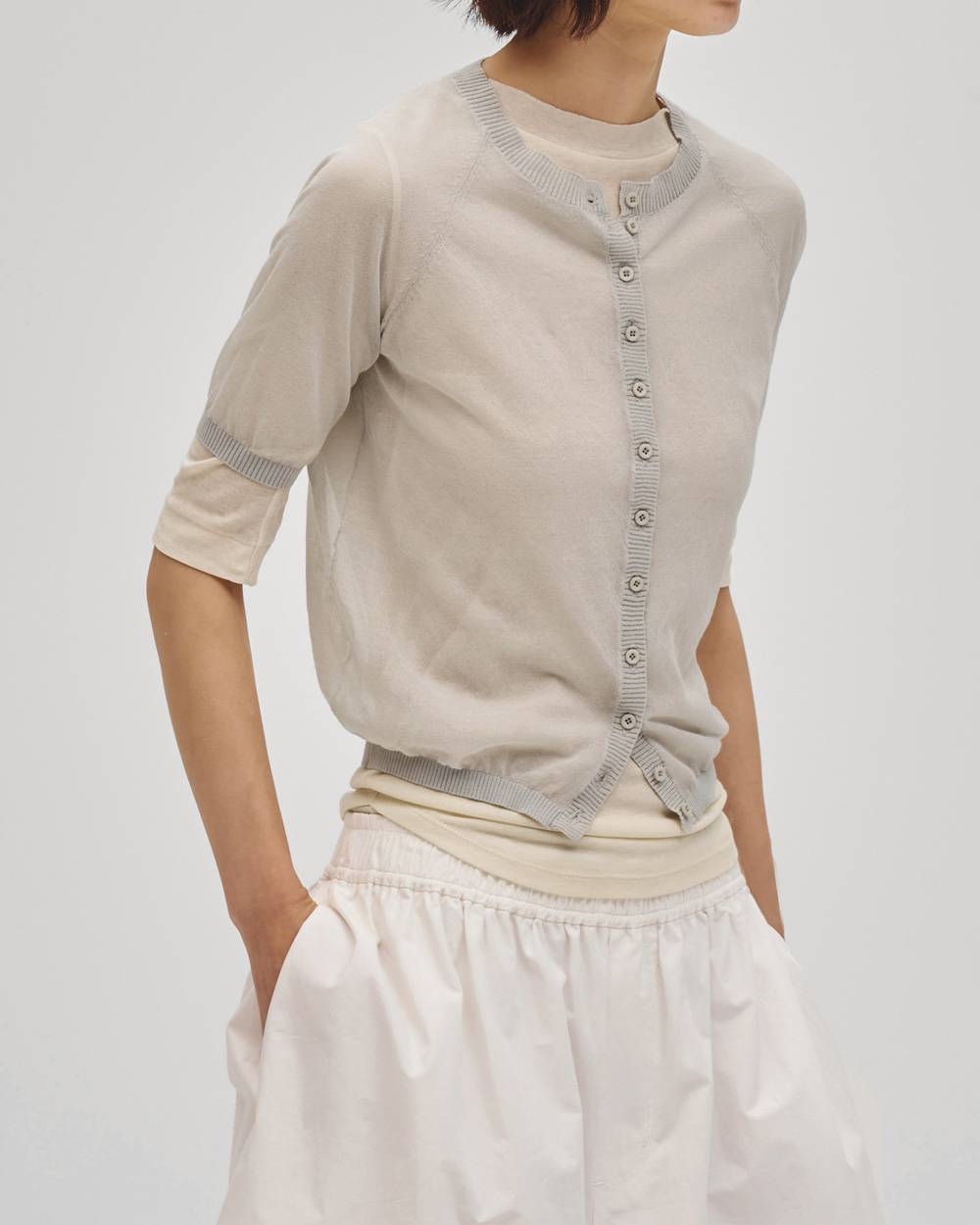 Sheer Knit Cardigan Sheer Knit Cardigan,シアーニットカーディガン,12710507,ニットカーディガン,シアーカーディガン,カーディガン,シアーニット,ニットトップ,todayful,トゥデイフル,lifes,吉田怜香,27ss