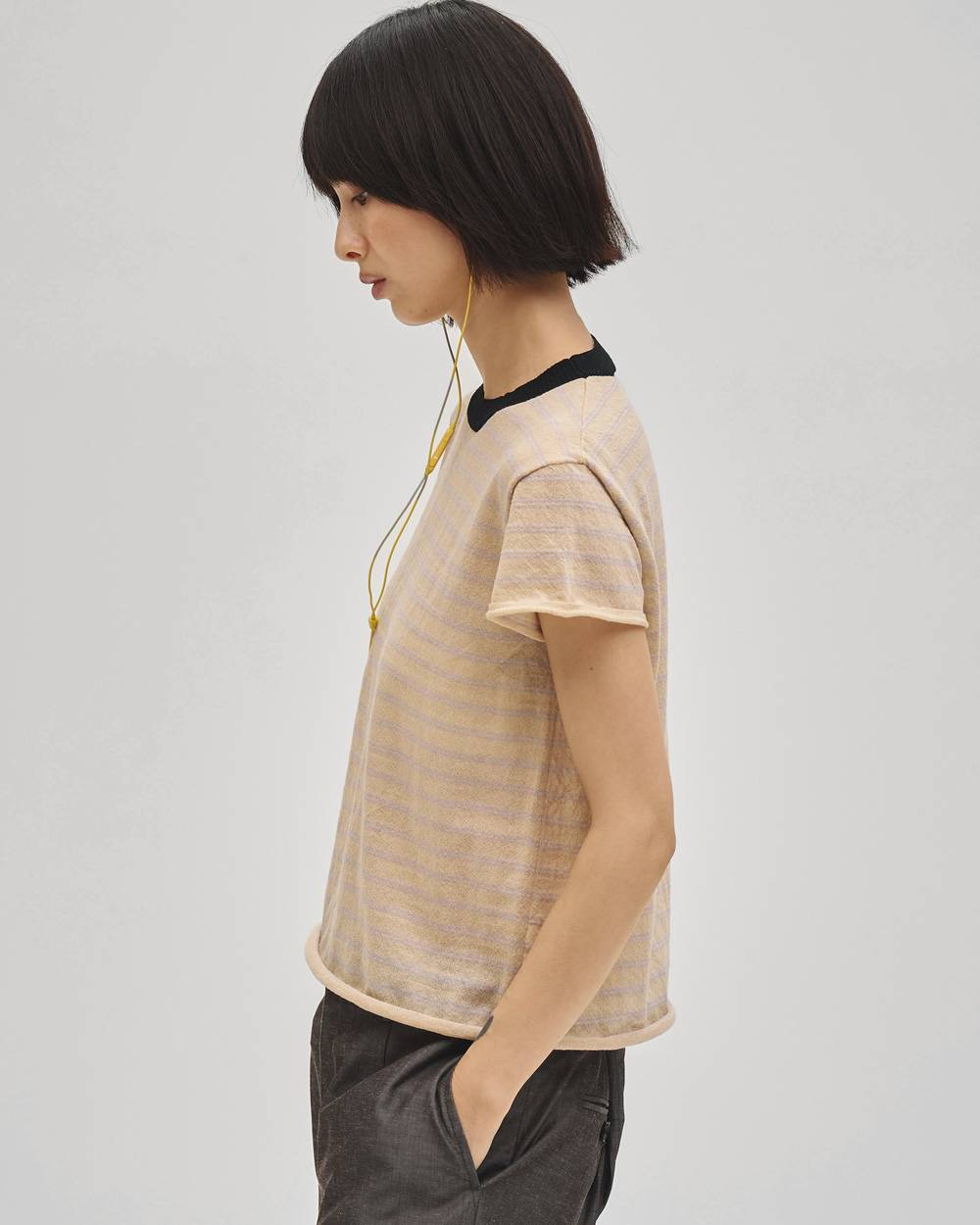 Border Compact Knit Border Compact Knit,ボーダーコンパクトニット,12710518,ボーダーニット,コンパクトニット,ボーダーニットTシャツ,ニットシャツ,todayful,トゥデイフル,lifes,吉田怜香,27ss