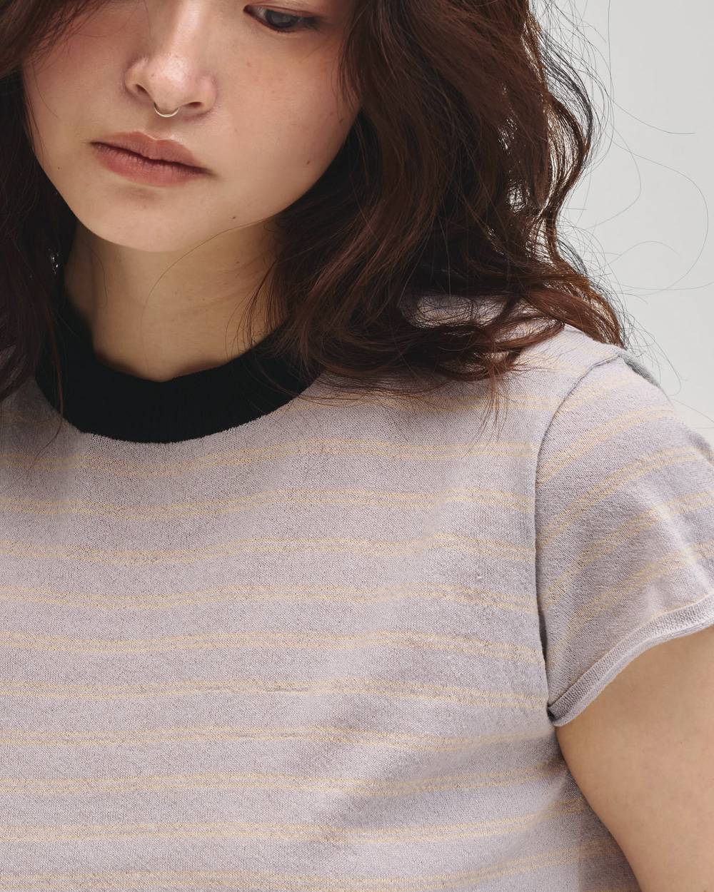 Border Compact Knit Border Compact Knit,ボーダーコンパクトニット,12710518,ボーダーニット,コンパクトニット,ボーダーニットTシャツ,ニットシャツ,todayful,トゥデイフル,lifes,吉田怜香,27ss