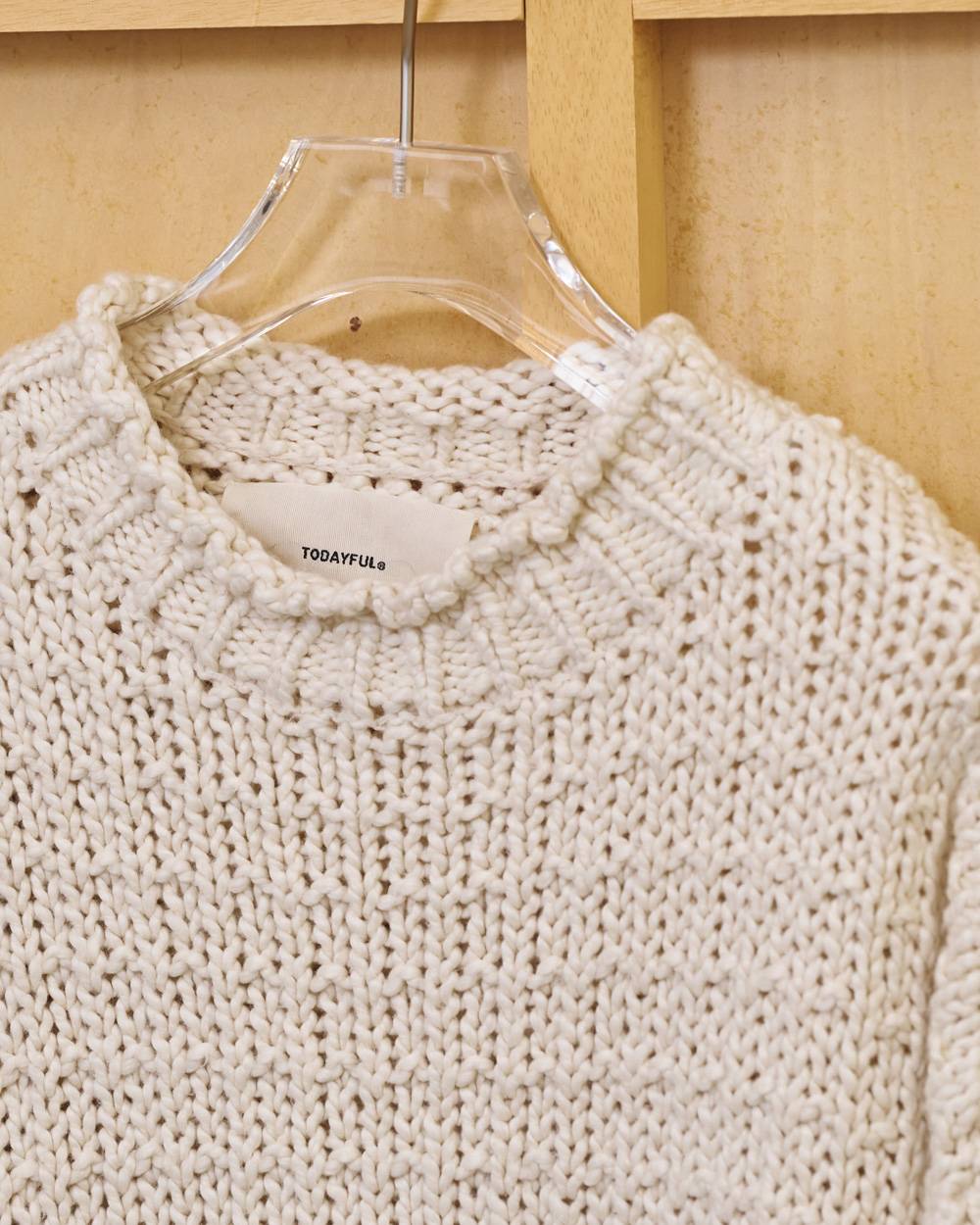 Cotton100% Lowgauge Knit Cotton100% Lowgauge Knit,コットン100%ローゲージニット,12710520,ウール100%,ローゲージ,ニット,ローゲージニット,ニットトップス,セーター,todayful,トゥデイフル,lifes,吉田怜香,27ss