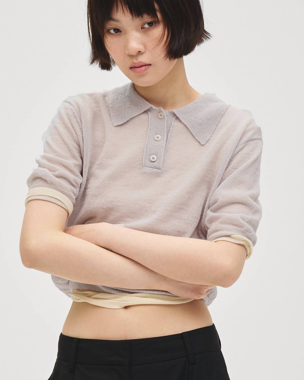 Mohair Knit Polo Mohair Knit Polo,モヘアニットポロ,12710528,モヘアポロ,ニットポロ,ポロニット,モヘアニット,ニットトップ,todayful,トゥデイフル,lifes,吉田怜香,27ss