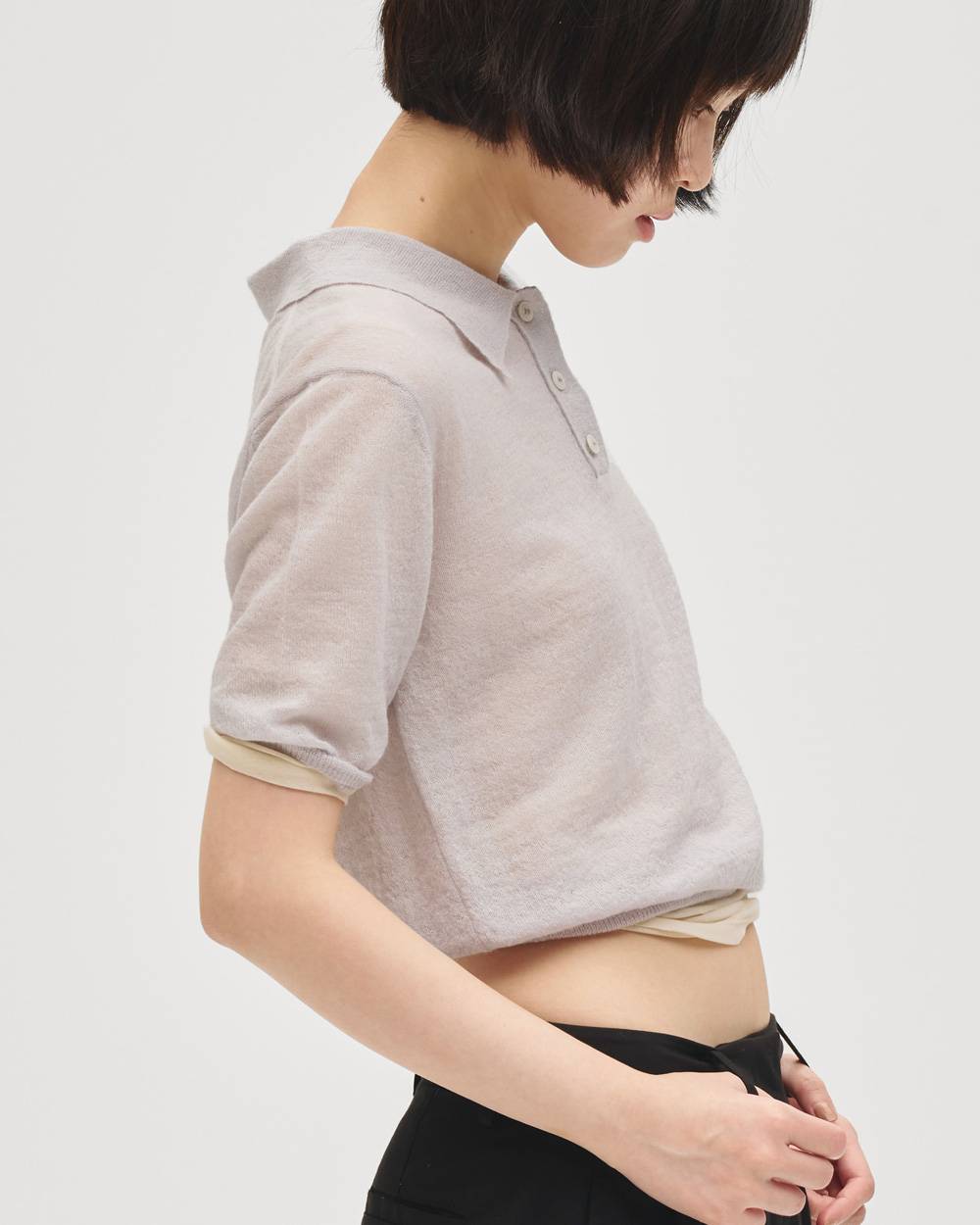 Mohair Knit Polo Mohair Knit Polo,モヘアニットポロ,12710528,モヘアポロ,ニットポロ,ポロニット,モヘアニット,ニットトップ,todayful,トゥデイフル,lifes,吉田怜香,27ss