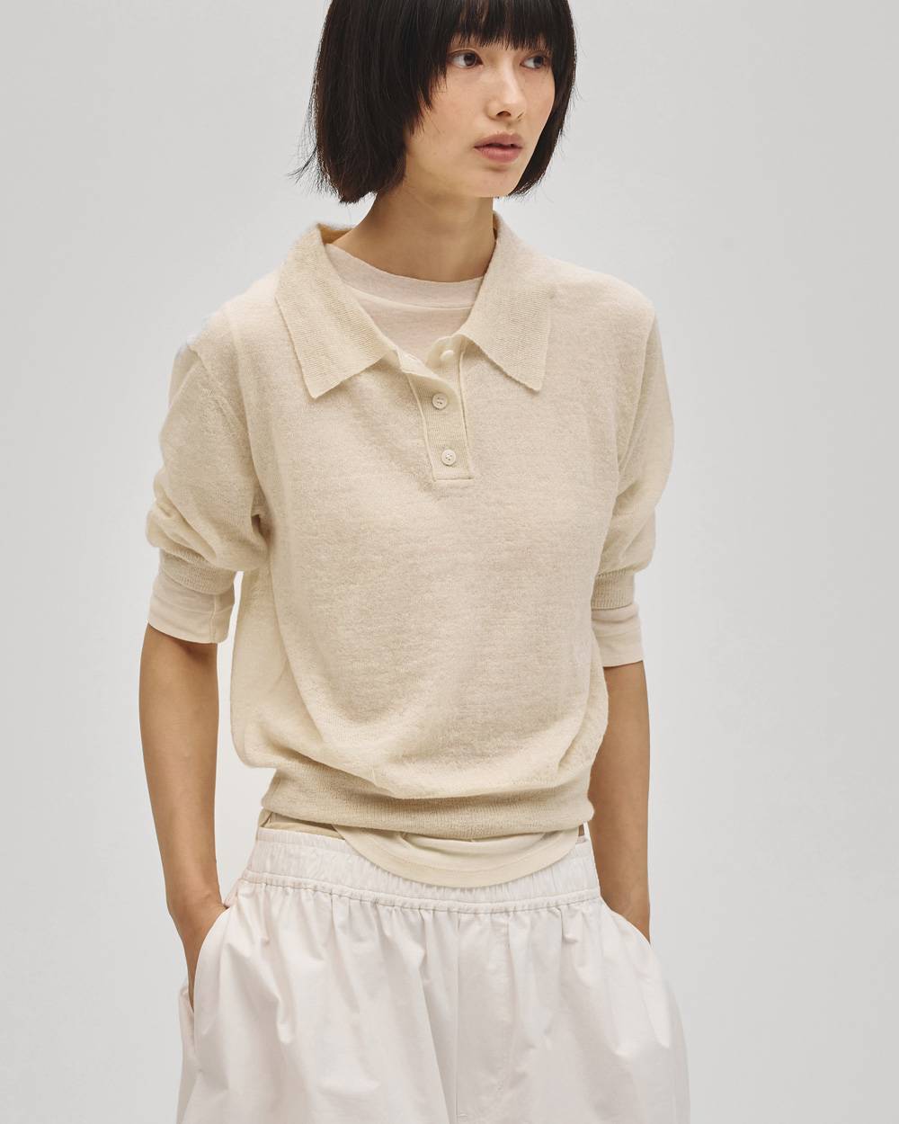 Mohair Knit Polo Mohair Knit Polo,モヘアニットポロ,12710528,モヘアポロ,ニットポロ,ポロニット,モヘアニット,ニットトップ,todayful,トゥデイフル,lifes,吉田怜香,27ss
