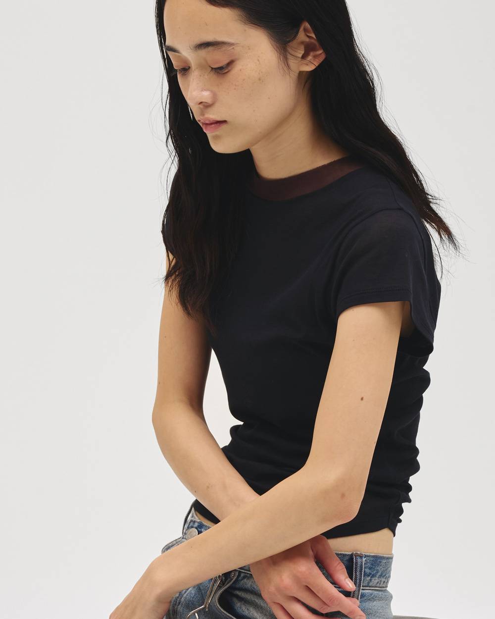 Sheer Fraice T-shirts Sheer Fraice T-shirts,シアーフレースTシャツ,12710610,フレースTシャツ,シアーTシャツ,tシャツ,トップス,カットソー,todayful,トゥデイフル,lifes,吉田怜香,27ss
