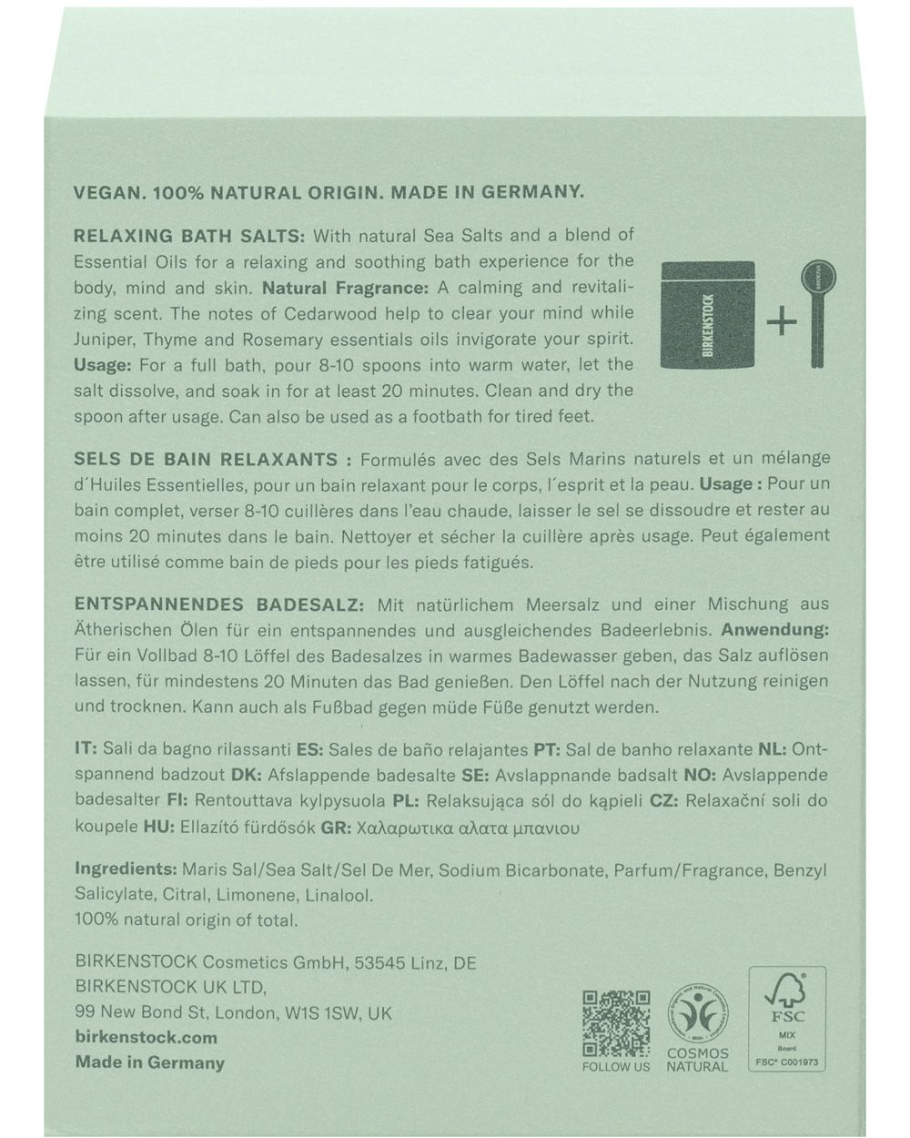 BIRKENSTOCK Care Essentials -Relaxing Bath Salts 82511105,BIRKENSTOCK Care Essentials,ビルケンシュトックケアエッセンシャル,ビルケン,エッセンシャル,フットケア