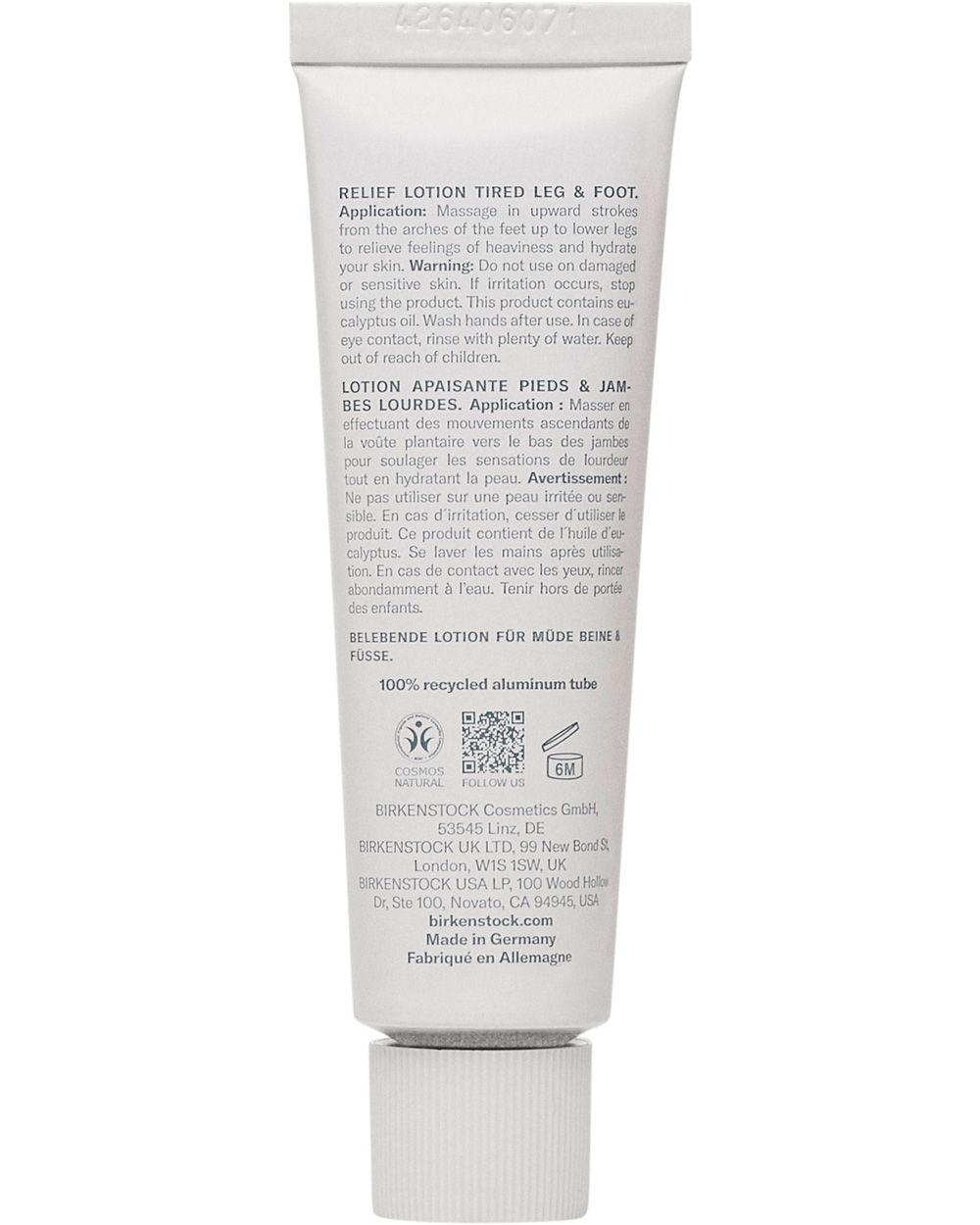 BIRKENSTOCK Care Essentials -Relief Lotion Tired Leg & Foot 82511109,BIRKENSTOCK Care Essentials,ビルケンシュトックケアエッセンシャル,ビルケン,エッセンシャル,フットケア